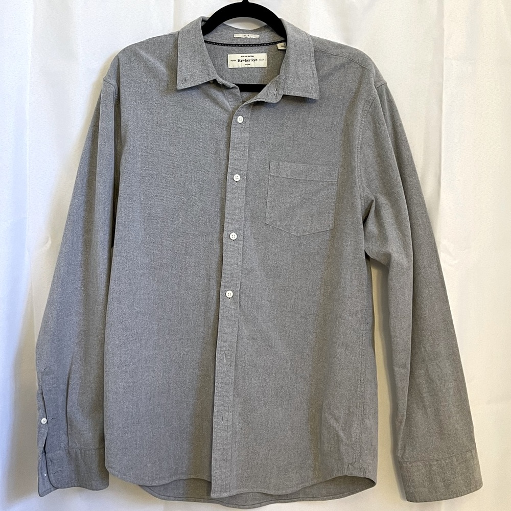 Men’s Grey Button-Down Shirt
